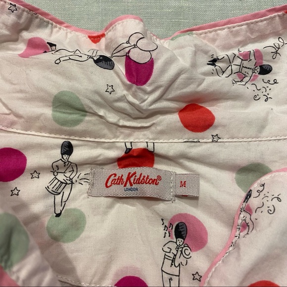 Cath Kidston British London guards spots cotton button down pajama top - Picture 6 of 6